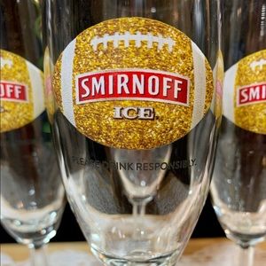 Smirnoff Ice Gold Football Champagne Flute Glasses